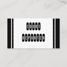 Court Reporter aangepaste zwarte witte visitekaart Visitekaartje