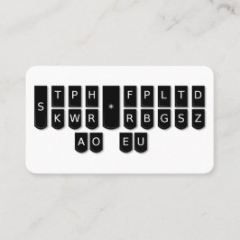 Court Reporter Black Steno Machine Keys-kaarten Visitekaartje