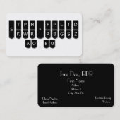 Court Reporter Black Steno Machine Keys-kaarten Visitekaartje (Voorkant / Achterkant)