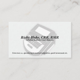 Court Reporter Black Steno Machine Visitekaartjes