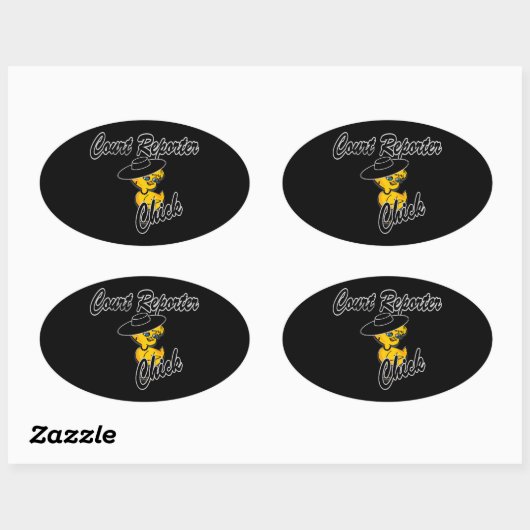 Court Reporter Chick #4 Ovale Sticker (Vel)