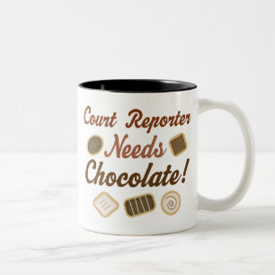 Court Reporter Chocolate Tweekleurige Koffiemok