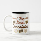 Court Reporter Chocolate Tweekleurige Koffiemok (Links)