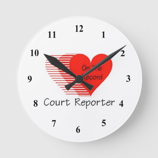Court Reporter Clock Ronde Klok (Voorkant)