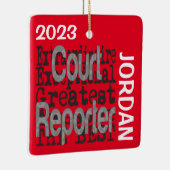 Court Reporter Extraordinaire CUSTOM Keramisch Ornament (Rechts)