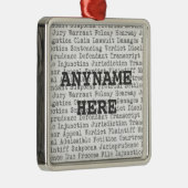 Court Reporter Kerst Metalen Ornament (Rechts)