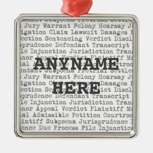 Court Reporter Kerst Metalen Ornament (Voorkant)