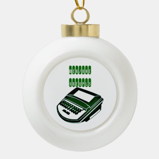 Court Reporter Kerstmis Keramische Bal Ornament (Voorkant)