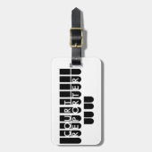 Court reporter key zwart wit bagagelabel (Voorkant verticaal)