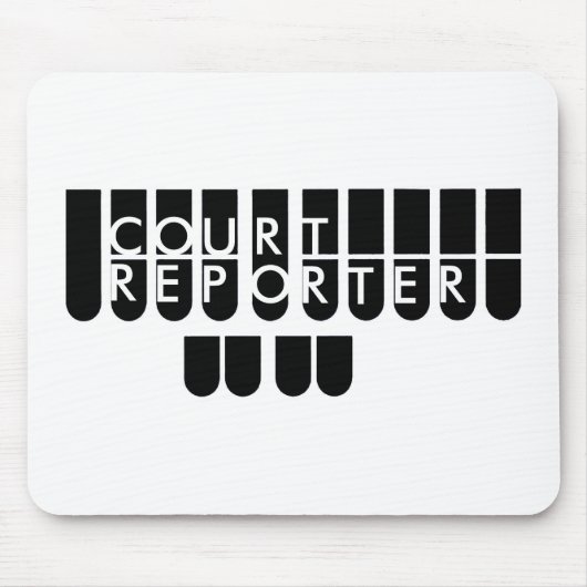 Court reporter key zwart wit muismat (Voorkant)