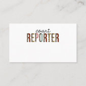 Court Reporter Leopard Print Funny Visitekaartje (Achterkant)