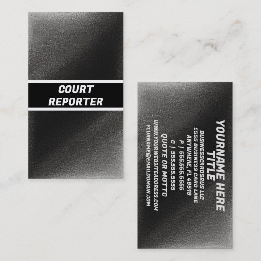 Court Reporter Modern Visitekaartje (Voorkant / Achterkant)