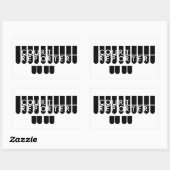 Court reporter sleutels zwart wit rechthoekige sticker (Vel)