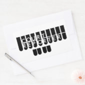 Court reporter sleutels zwart wit rechthoekige sticker (Envelop)