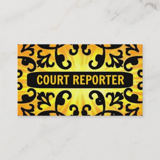 Court Reporter Sunshine Damask Visitekaartje (Voorkant)