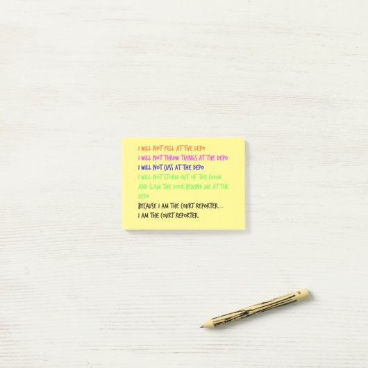 Court Reporter Temper Tantrum Sticky Notes (Op bureau)