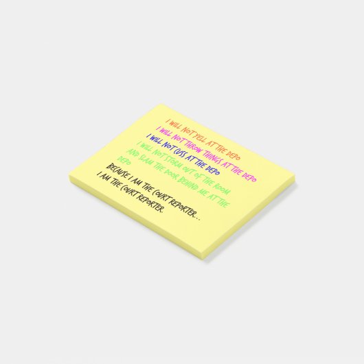Court Reporter Temper Tantrum Sticky Notes (Schuin)