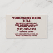 Court Reporter Visitekaartje (Achterkant)