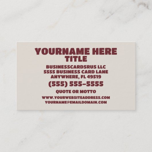 Court Reporter Visitekaartje (Achterkant)