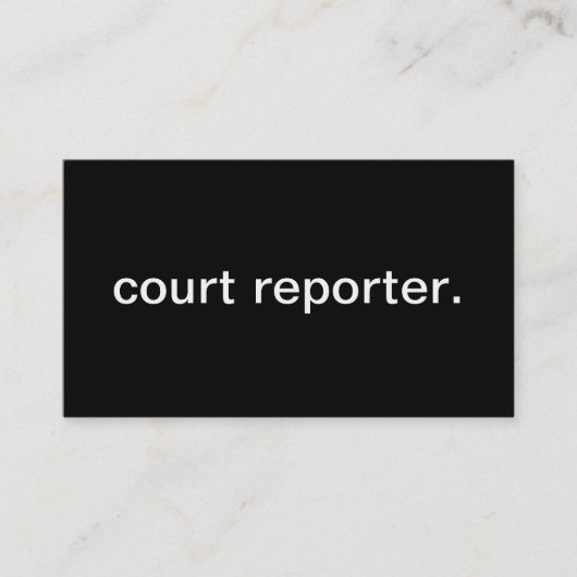 Court Reporter Visitekaartje (Voorkant)
