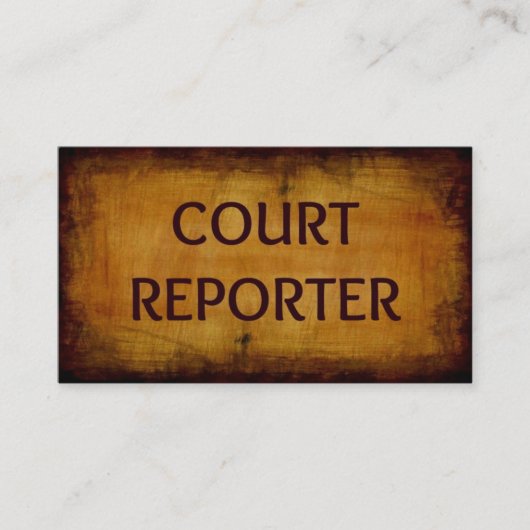 Court Reporter Visitekaartje (Voorkant)