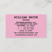 Court Reporter Woorden Visitekaartje in Roze (Achterkant)