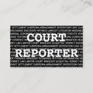 Court Reporter Words Visitekaartje