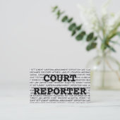 Court Reporter Words Visitekaartje (Staand voorkant)