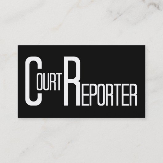 Court Reporter Zwart Eenvoudig Visitekaartje (Voorkant)