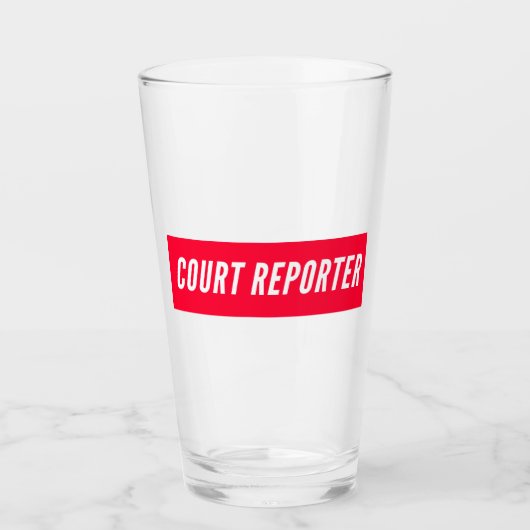 Court Reporting Cup Glas (Voorkant)