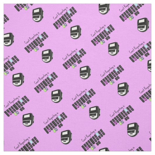 Court Reporting is Cool Steno Keyboard Fabric Stof (Swatch)