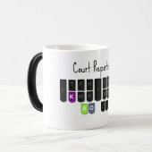 Court Reporting is Cool Steno Keyboard-Mokken Magische Mok (Voorkant links)
