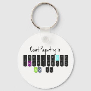Court Reporting is Cool Steno Keyboard-Mokken Sleutelhanger