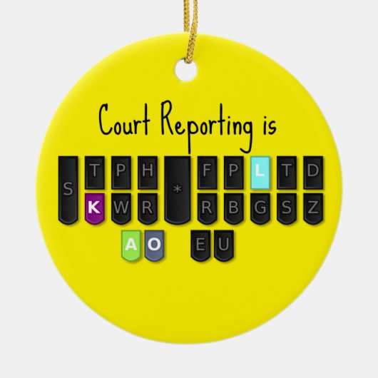 Court Reporting is Cool Steno Keyboard Ornament (Voorkant)