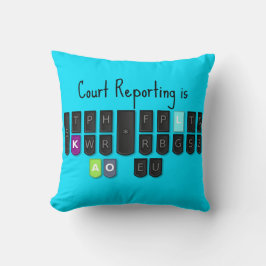 Court Reporting is Cool Steno Keyboard Pillow Kussen