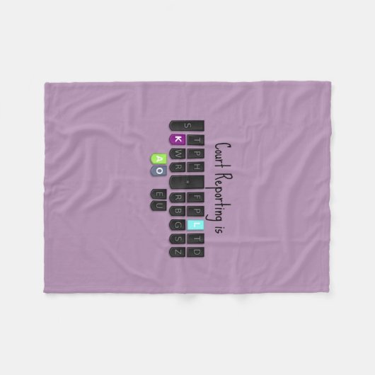 Court Reporting is Cool Steno Keyboard Throw Fleece Deken (Voorkant (Horizontaal))