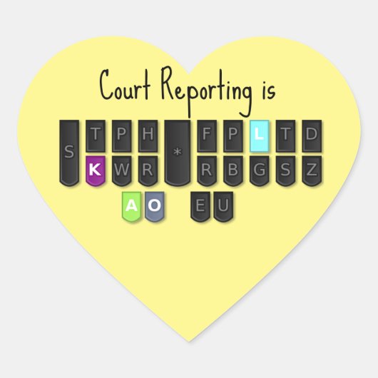 Court Reporting is Cool Steno Toetsenbord Stickers (Voorkant)