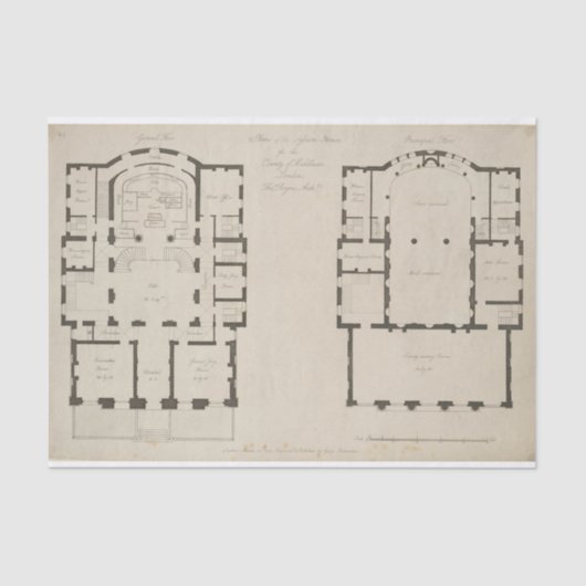 Court Room Detail London UK Diagram Decoupage Tissuepapier (Voorkant)