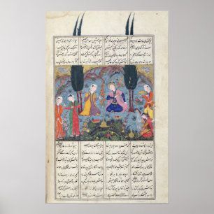 Court Scene in een tuin Poster