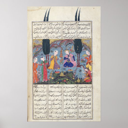 Court Scene in een tuin Poster (Voorkant)