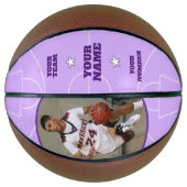Court Side Custom Basketball Paars Basketbal (Voorkant)