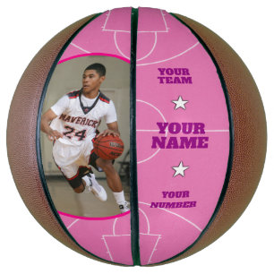 Court Side Custom Basketball roze Basketbal