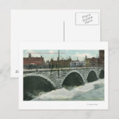 Court Street Bridge en Genesee in High Water Briefkaart (Voorkant / Achterkant)