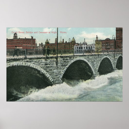 Court Street Bridge en Genesee in High Water Poster (Voorkant)