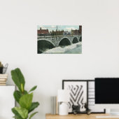 Court Street Bridge en Genesee in High Water Poster (Thuiskantoor)