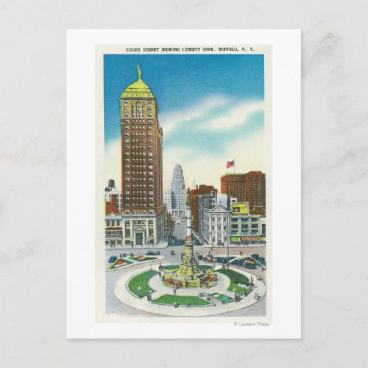 Court Street Uitzicht of Liberty Bank Bldg Briefkaart (Voorkant)