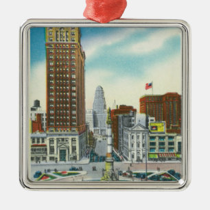 Court Street Uitzicht of Liberty Bank Bldg Metalen Ornament