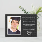 Court Symbol Photo Law School Afstuderen Uitnodige Kaart (Staand voorkant)