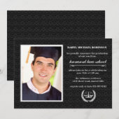 Court Symbol Photo Law School Afstuderen Uitnodige Kaart (Voorkant / Achterkant)