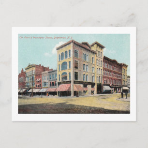 Court & Washington Sts., Binghamton, NY Vintage Briefkaart